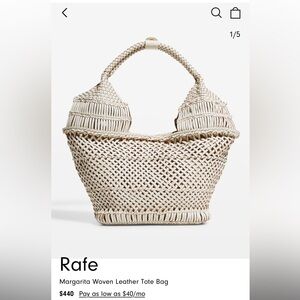 NWT Rafe Margarita Woven Leather Tote